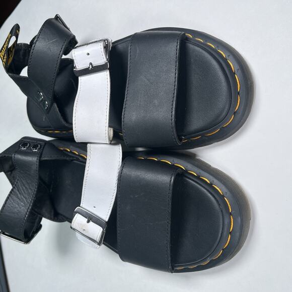 Dr. Martens Gryphon Contrast Leather Strap Sandals Black / White Men’s 8